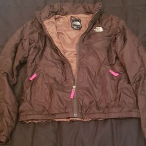 The North Face Brown Jacket with Pink Accents